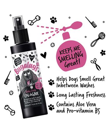 BUGALUGS Baby Fresh Dog Perfume - 6.8 oz Vegan Cologne Spray for Dogs | Deodorizer & Grooming Spray - Buy Online on GoSupps.com