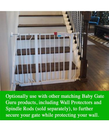 Baby Gate Guru Extra Long M8 Stair Banister Adapter Y-Spindle Rods 2 Pack - 8mm White - for Pressure Mounted Baby & Pet Safety Gates - Buy Online on GoSupps.com