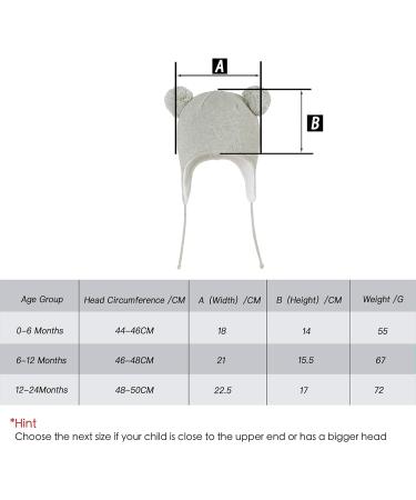 LANGZHEN Toddler Winter Hat Earflap Knit Cap Fleece Lined Beanie for Baby 0-6 Months - Grey - Buy Online on GoSupps.com
