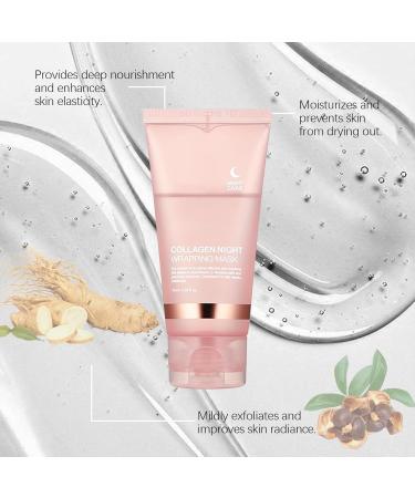 Collagen Night Wrapping Mask Collagen Overnight Wrapping Peel Off Facial Mask Korean Skin Care Collagen Night Wrapping Mask Elasticity & Hydration Ydrolyzed Collagen For Glowing Skin (1PC) - Buy Online on GoSupps.com