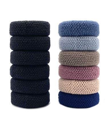 12 PCS Large Thick Hair Bands Seamless Cotton Hair Ties Ponytail Holders Headband for Thick Heavy and Curly Hair  Hair Ties for women