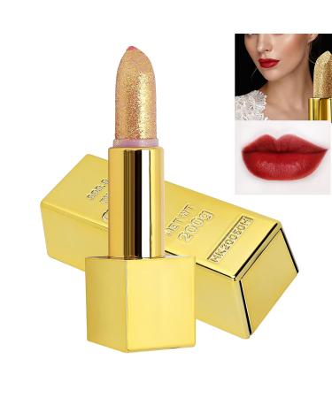 Shimmery Metallic Glitter Lipstick - Waterproof & Long Lasting Gold Bar Design | 3.5G Sparkle Lip Makeup - Buy Online on GoSupps.com