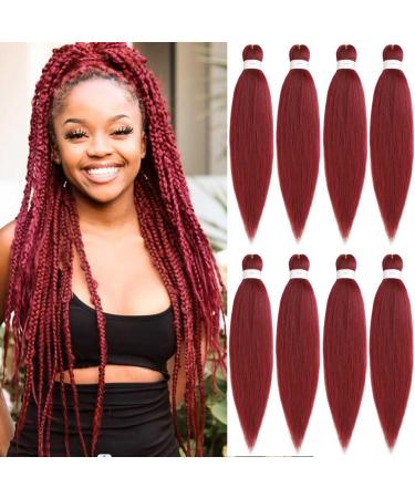 Xtrend 26 Inch Braiding Hair Pre Stretched 8 Packs Kanekalon Jumbo Braiding Hair Extensions High Temperature Synthetic Fiber Hair Extension for Box Braids Crochet Braids Braiding Hair (900#) 26 Inch (Pack of 8) 900#