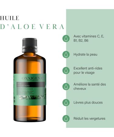 Oxxigena Aloe Vera Oil (Oleolito) - 500ml - Ideal as Moisturizing Nourishing Hair Strengthening Fights Dry Skin and Wrinkles - Vegan Non-GMO - Buy Online on GoSupps.com
