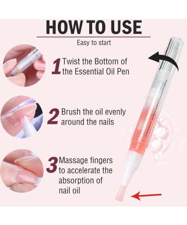 Cuticle Oil Pens for Nail Care Natural Cuticle Oil Pens 2Pcs Nail Oil for Manicure Pedicure Nourish Nail Cracking and Dry Nail Repair Treatment Orange & Peach - Buy Online on GoSupps.com