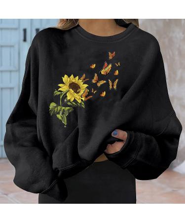 IFOTIME Women's Butterfly Print Sweatshirt - Casual Oversize Graphic Pullover - Buy Online on GoSupps.com