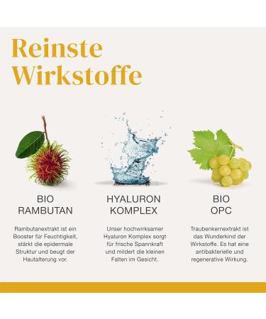 Bio Hyaluron Anti-Aging Serum 100ml - Vegan High-Dose Hyaluronic Acid with Rambutan OPC & Aloe Vera - Skin Pro Natural Made in Germany - Buy Online on GoSupps.com