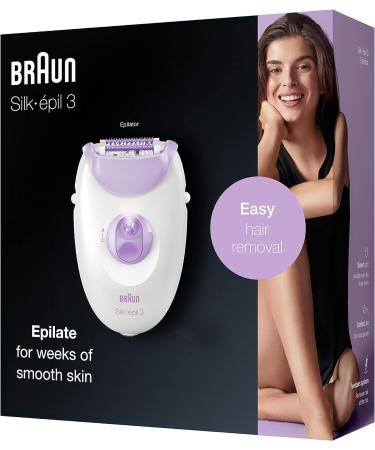 Braun Silk- pil 3 Epilator for Long-Lasting Hair Removal 20 Tweezer System Smartlight Technology UK 2 Pin Plug 3-170 White/Purple - Buy Online on GoSupps.com