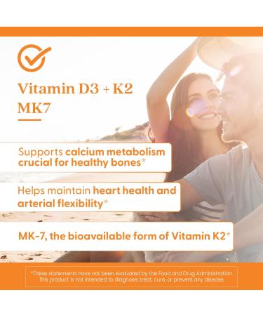 Doctor's Best Vitamin D3 + K2 (Vitamin K2 as MK-7) Supports Bone Tissue & Arterial Health Calcium Absorption Non-GMO Gluten Free Vegetarian 5000 IU 60 Veggie Caps - Buy Online on GoSupps.com