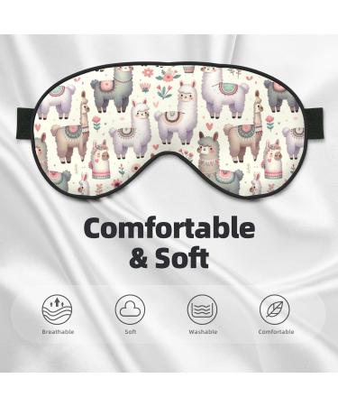 Buy Cute Floral Alpaca Llama Double-Sided Eye Mask | Unisex Night Sleeping Mask for Comfortable Sleep - Buy Online on GoSupps.com
