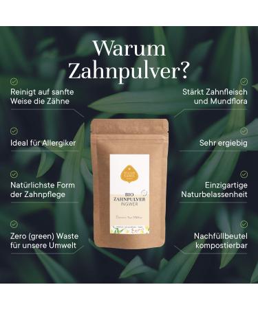 Buy Organic Ginger Toothpowder with Xylitol - Vegan Refill Pack 200g | No Artificial Additives | International Shipping - Buy Online on GoSupps.com