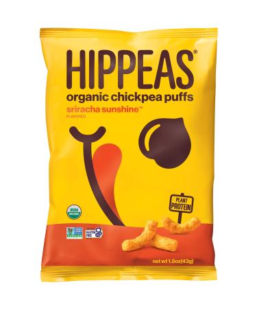 HIPPEAS Organic Chickpea Puffs + Sriracha Sunshine | Vegan, Gluten-Free, Crunchy, Protein Snacks, 1.5 Ounce, 12 Count Sriracha 1.5 Ounce (Pack of 12)
