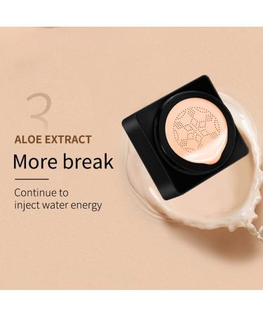 BB Cream Foundation Full Coverage - Mushroom Head Air Cushion CC Cream Natural | Even Skin Tone Makeup Base Primer Moisturizing Makeup That Lasts More Than 12 Hours/ Ivory - Buy Online on GoSupps.com