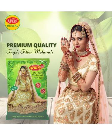 AFRIN Organic Henna Triple Filter Dulhan Mehandi 1 kg - Premium Quality Natural Hair Dye for Bridal Designs - Buy Online on GoSupps.com