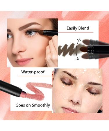 Oillase 12 PCS Eyeshadow Stick Set | Smudge Proof Primer Base | Glitter, Shimmer & Matte Shades | Cream Eye Shadow Pen with Soft Brush | Makeup Pencil Crayon - Buy Online on GoSupps.com