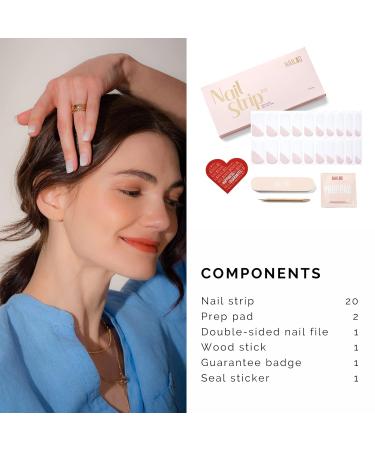 Nailog Nail Wraps - 20 Pcs Semi Cured Nail Polish Stickers for Long-Lasting Gel Finish Nail Art - Mademoiselle Collection - Buy Online on GoSupps.com