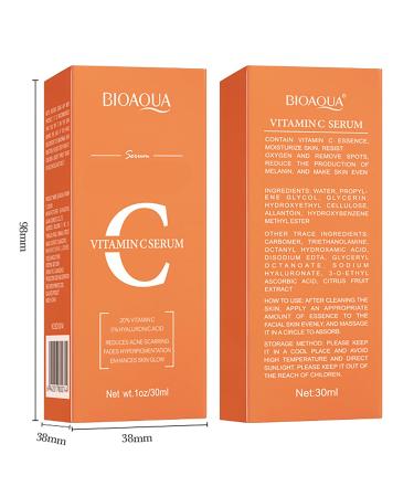 BIOAQUA Vitamin C Facial Serum | Hyaluronic Acid Anti-Aging Moisturizer | 30ml Skin Care - Buy Online on GoSupps.com
