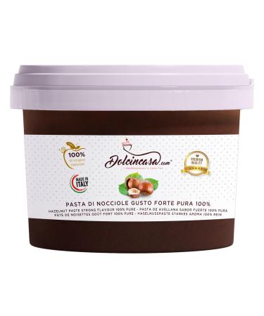 Dolcincasa-com 100% pure hazelnut paste spreadable melting with a strong taste for all uses in confectionery ice cream ganache gluten-free decorations filling 500g