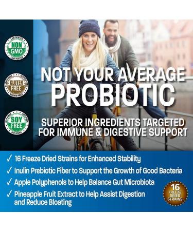 Bronson Probiotic 50 Billion CFU + Prebiotic with Apple Polyphenols & Pineapple Fruit Extract + Vitamin A 10 000 IU Premium Non-GMO Formula - Buy Online on GoSupps.com