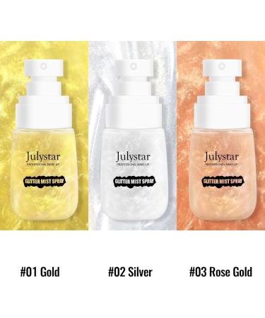Erinde Body Glitter Spray Face Glow Illuminator Liquid Highlighter Shimmer& Sparkle Make Up Moisturizing Glow Drops Luminizer with Light Fragrance Non-Sticky 50ml #02 Silver 50ml 1 ml (Pack of 1) - Buy Online on GoSupps.com
