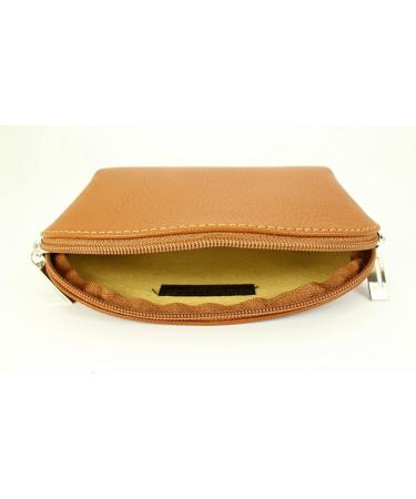 Belli Bellini Small Leather Cosmetic Bag - Brown Smooth Makeup Bag | 18x13x5 cm | Color Options Available - Shop Internationally! - Buy Online on GoSupps.com