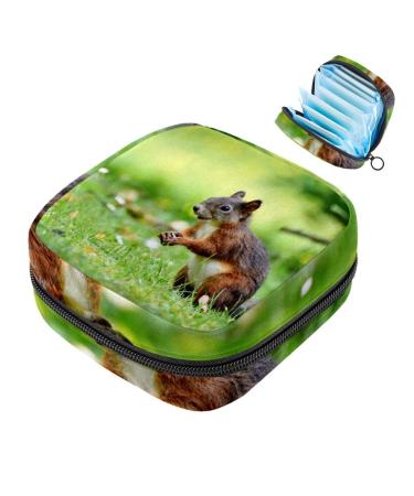 Storage bags for women's bandages Kawaii squirrel in the forest portable menstrual pad bags panty lips tampons women's bandages storage holder for women school office