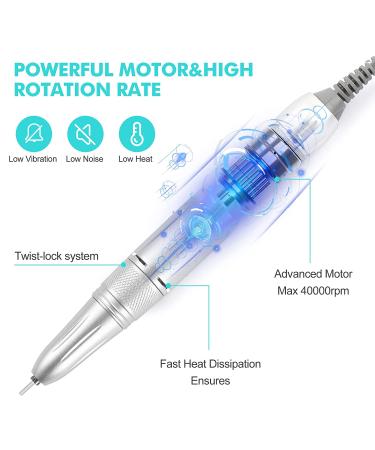Rechargeable Electric Nail Drill Kit - 40000 RPM Portable Cordless E-file Machine for Acrylic Nails - Professional Salon-Quality Tool for Home Use - Buy Online on GoSupps.com