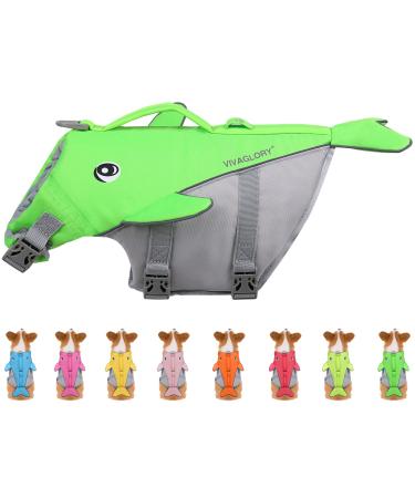 Vivaglory Dog fuel for small and medium-sized dogs easy to take off and undress sporty dog chimney with adjustable nylongurten neon-green L: 66-79 cm (ribcage girth) neon-green
