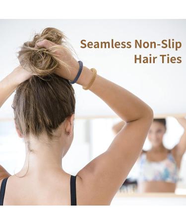 Bessrung 50 PCS Seamless Hair Ties - Large Elastic Bands for Thick & Thin Hair | Ponytail Holders for Women | No Damage Stretchy Hair Accessories | Strong Hold Scrunchies for Girls - Soft Rubber Bands - Buy Online on GoSupps.com
