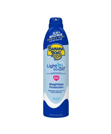 Banana Boat Light As Air  Broad Spectrum Sunscreen Spray  SPF 50  9.5oz. Value Size 9.5 Ounce (Pack of 1) - Buy Online on GoSupps.com