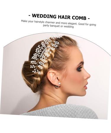 Ipetboom Bridal Hair Accessories Tiara Bridal Hair Comb Wedding Hair Comb Women Hair Comb Bride Pearl Accessories White Wedding Hair Accessories - Buy Online on GoSupps.com