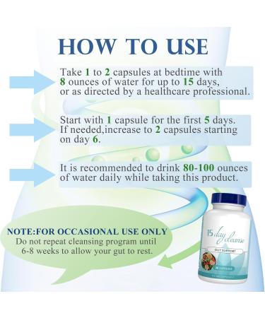 2 Bottle 15 Day Gut Cleanse Gut and Colon Support Advanced 15 Day Gut Cleanse Detox for Women & Men with Senna Cascara Sagrada & Psyllium Husk Non-GMO (2 PCS 60 Capsules) - Buy Online on GoSupps.com