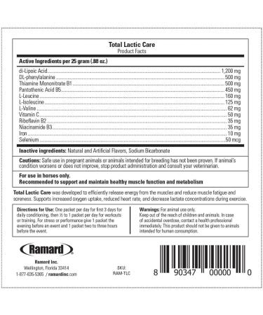 Ramard Total Lactic Care Muscle Function Support Supplement 25 Grams Single Serving - Buy Online on GoSupps.com