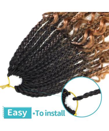 8Packs Goddess Box Braids Crochet Hair With Curly Ends 14inch Pre-looped Bohomian Crochet Box Braids Synthetic Braiding Hair Extensions 14 Inch(Pack of 8) 1B/30/27 - Buy Online on GoSupps.com