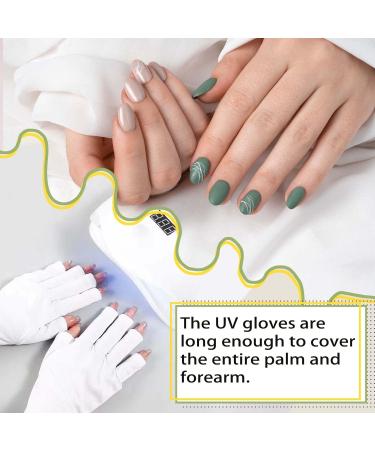 RIVIEVAL UV Gloves for Gel Nails UV Gloves Gel Manicure Gloves UV Protection Gloves Anti UV Gloves Nail Art Skin Care UV Shield Gloves Half Finger Gloves for Nail Polish Nail Art Dryer(White) - Buy Online on GoSupps.com