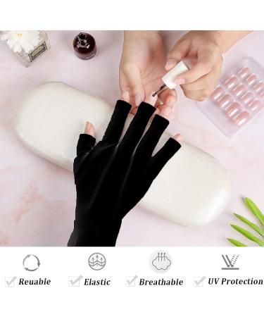Tongyend UV Gloves for Gel Nails - Professional Fingerless Protection for Nail Lamp Dryer | Outdoor Use - Black/White - Manicure & Skin Care - Buy Online on GoSupps.com