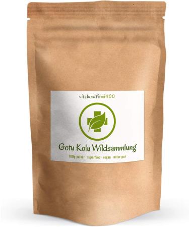 Gotu Kola Powder 100g - Wild Collection Raw Food Quality Vegan Gluten-Free Lactose-Free Pure & Additive-Free - Buy Online on GoSupps.com