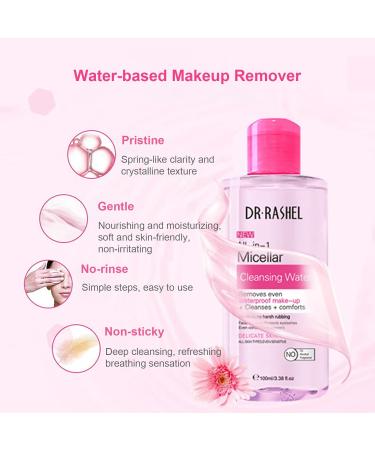 Micellar Cleansing Water 100ml All-In-1 No Rinse Micellar Water For Face Lips & Eyes Hypoallergenic Cleanse & Moisturizing Cleansing Water Remove Waterproof Makeup For All Skin Types - Buy Online on GoSupps.com