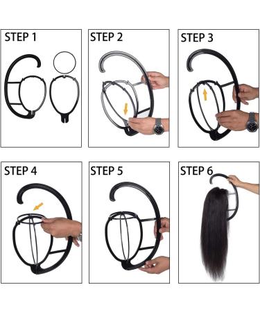 Haofay Wig Hanger Stand - 5 Pack Black Plastic DIY Collapsible Wig Dryer & Holder - Buy Online on GoSupps.com