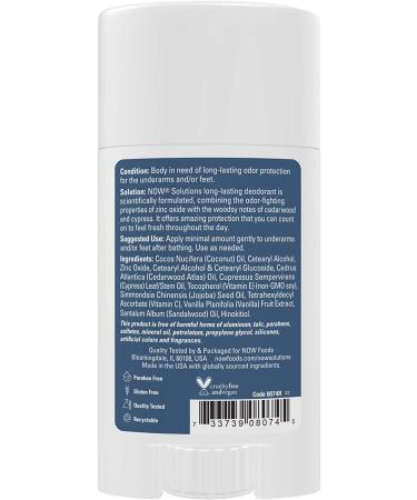 Now Foods Long Lasting Cedarwood + Cypress Deodorant 2.2 oz â€“ Natural & Effective - Buy Online on GoSupps.com