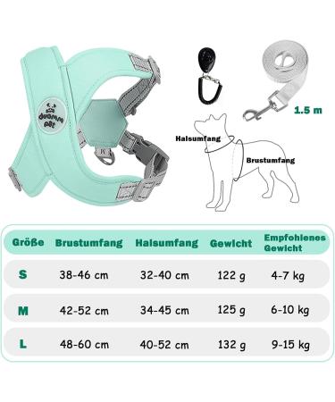 Dog Harness for Small Dogs | No Pull Safety Chest Harness | Reflective Soft Dog Leash for Small & Medium Dogs (Green) - Buy Online on GoSupps.com
