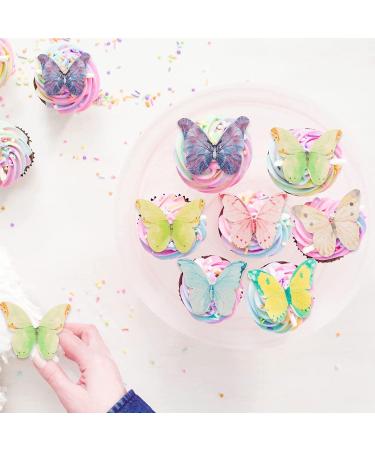 Catelves 40 Edible Butterflies for Cake Decoration | Perfect for Birthday Cakes | Elegant Edible Cake Toppers - Buy Online on GoSupps.com