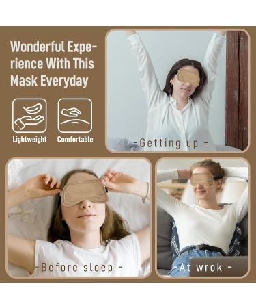 Organic Castor Oil Eye Mask Pack - 3 Reusable Adjustable Wraps for Sleep Dryness & Dark Circles Improve Eyelashes & Eyebrows - Khaki - Buy Online on GoSupps.com