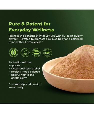 Amazing Botanicals Wild Lettuce Premium 10:1 Extract Powder - Pure and Potent Herbal Supplement for Relaxation and Relief | 30 Grams - Buy Online on GoSupps.com