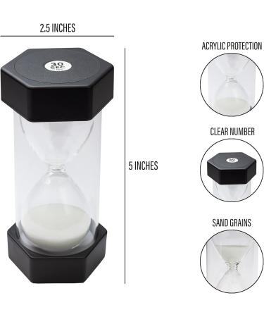Teacherfav 30-Second Hourglass for Children - 12.7 cm Black Acrylic Classroom Decoration - Ideal for Home & Kids' Rooms | Medium Pack - Buy Online on GoSupps.com