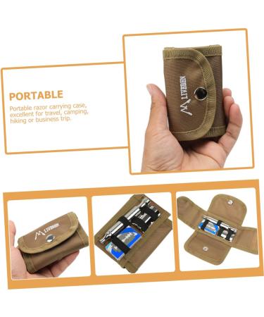 Buy Minkissy Portable Nail Razor Brush Organizer - Travel Beard Bearing Safety Double Blades Holder - Khaki - 11x7cm - Buy Online on GoSupps.com