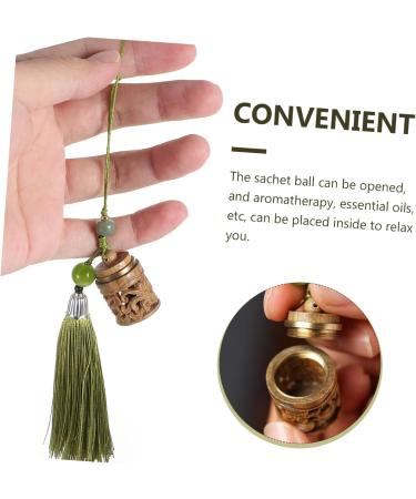 HEMOTON 1pc Green Sandalwood Incense Box Tassel Keychain Diffuser Pendant Hollow-Out Pedant Blush Cell Phone - Buy Online on GoSupps.com
