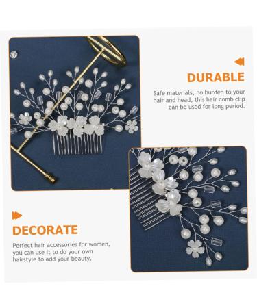 FRCOLOR Heart Rhinestone Hair Clip Wedding Hair Clips Bridal Rhinestone Hair Clips Bride Headpieces for Wedding Flower Girl Hair Accessories Pearl Clips for Hair White Zinc Alloy - Buy Online on GoSupps.com