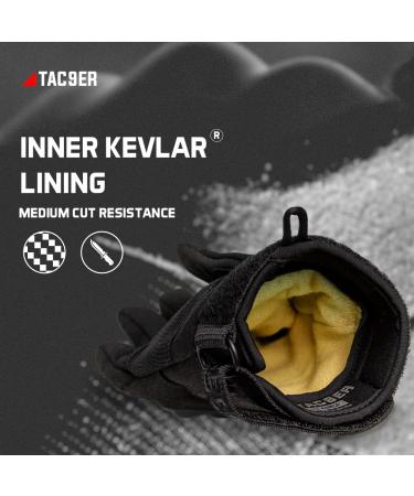 TAC9ER Kevlar Lined Tactical Gloves - Full Hand Protection, Cut and Temperature Resistant, Touch Screen Friendly - Large - Buy Online on GoSupps.com
