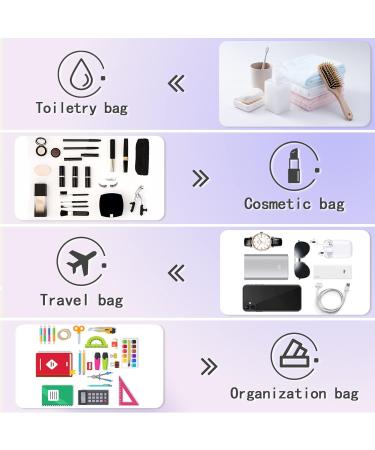 Nylon Waterproof Preppy Valentines Gift Makeup Bag - Cute Baby Chenille Letter Travel Organizer Pouch for Toiletries & Cosmetics - Purple-Baby - Buy Online on GoSupps.com